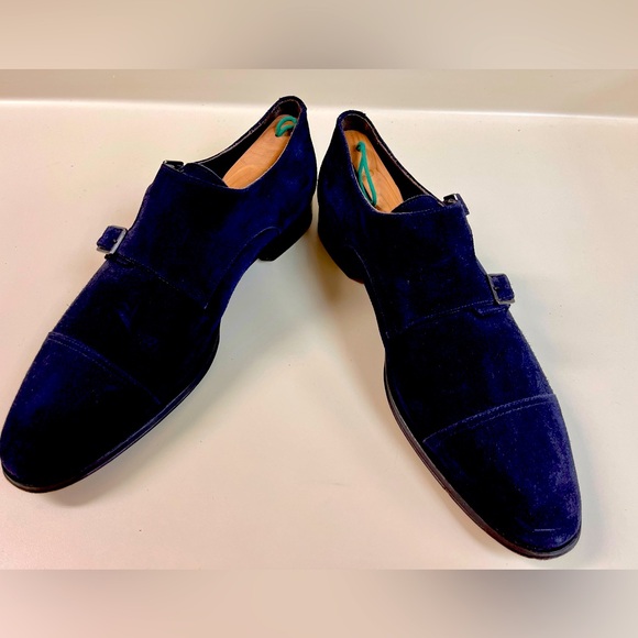 To Boot New York double monk strap loafers size 11. Blue suede! - Picture 1 of 4